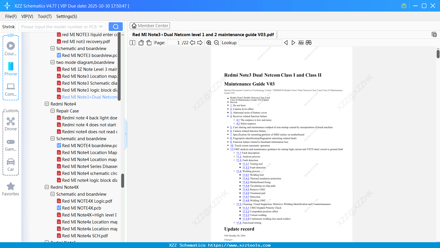 Xiaomi Redmi Note3+Dual Netcom Level 1 And 2 Maintenance Guide V03